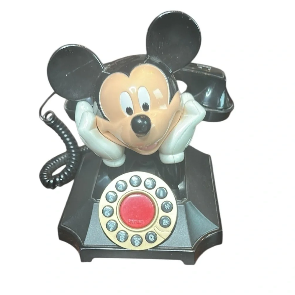Disney Mickey Mouse Black and Red Vintage Phone